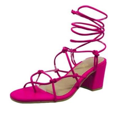 Imagem de Sandália Salto Baixo com Amarração Sua Cia 8186v23.14357-Feminino