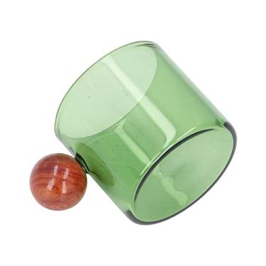 Imagem de Cryfokt Copo de café de Vidro Estilo Simples e Vintage Caneca de chá Resistente Ao Calor para Uso Doméstico e de Escritório (Verde)