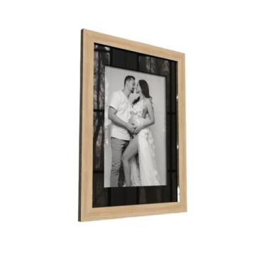 Imagem de Kit 6 Quadros Decorativos 15x21 cm com Paspatur – Moldura Fotográfica Elegante para Decoração(MOLDURA CARVAL PASPATUR PRETO)