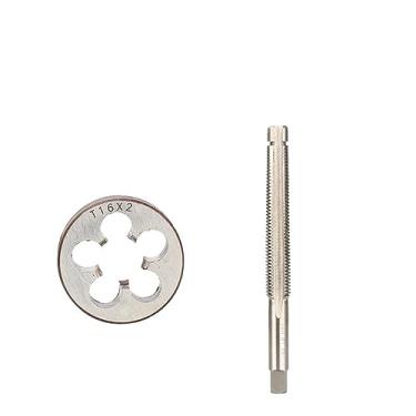 Imagem de Conjunto de torneira e matriz de mão esquerda HSS, TR8 TR10 TR12 TR14 TR16, ferramentas de rosca de precisão para metais, kit de máquina de rosca rosqueada - durável e de alto desempenho (TR8x3)