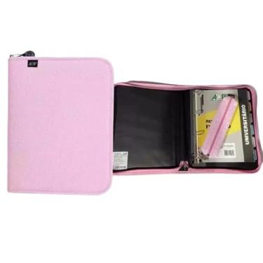 Imagem de Fichário Universitário com Bloco 6 Divisórias e Estojo (ROSA)