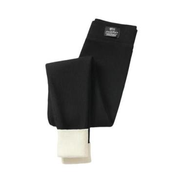 Imagem de Leggings Térmicas Grossas De Cintura Alta Para Mulheres, Calças Pretas