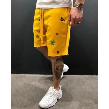 Imagem de Bermudas Cargo Masculinas De Verão Casuais Para Academia Fitness Com B