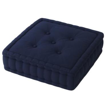 Imagem de Almofada Futon Turca para Banco e Palhetes de Madeira Tecido Oxford 50x50x12 cm(Azul Marinho)