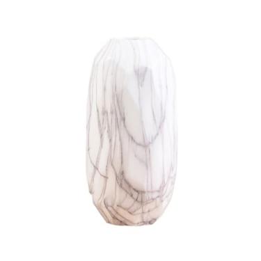 Imagem de Vaso de cerâmica de mármore simples moderno para sala de estar, mesa de entrada, ornamentos criativos de arranjos de flores, vasos de flores (C)