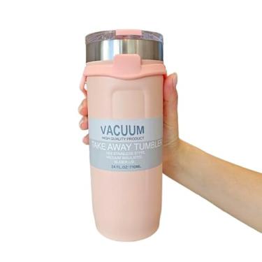 Imagem de Garrafa térmica de aço inoxidável com parede dupla e isolamento a vácuo, 550 ml, com tampa e alça.(roxo)