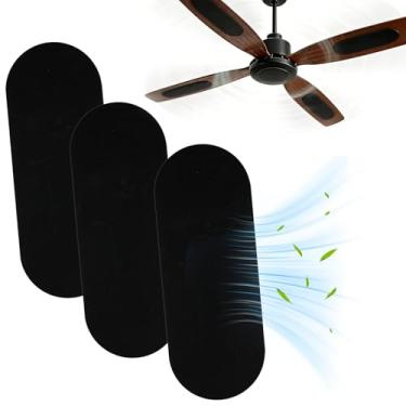 Imagem de 3 peças de filtros de ventilador de teto para pás de ventilador de teto, almofadas de filtro de ventilador adesivo elíptico, 250 x 90 x 5 mm, filtros de ventilador de teto ovais adesivos filtro de ar
