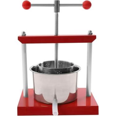 Imagem de SLGGPJBU Manual manual de vinho de frutas/máquina de 6L para barris de aço inoxidável para suco, maçã, uva, legumes, vinho, azeite de oliva ~ /