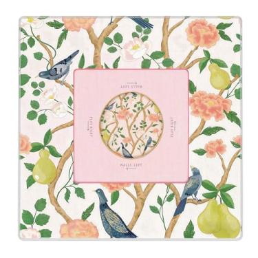 Imagem de Likjad Pink Chinese Floral Mahjong Mat for Table 31.5 x 31.5 Inch, Chinoiserie Pink Pastel Bird and Flower Non-Slip Noise Reduction Mahjong Mat for Poker, Dominoes, Cards, Board & Tile Games