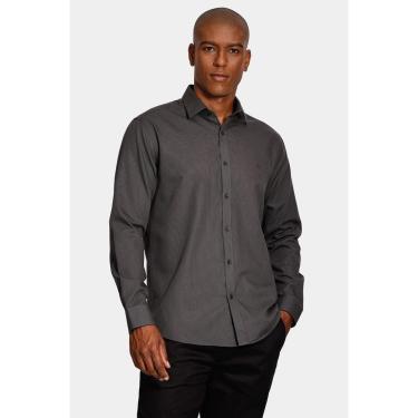 Imagem de Camisa Aramis Manga Longa Slim Algodão Cinza-Masculino