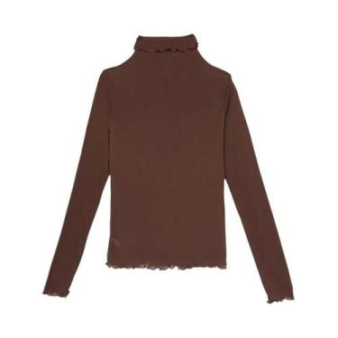 Imagem de Camiseta Feminina De Manga Longa Para O Verão, Elástica, Básica, Casua