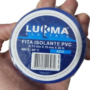 Imagem de Fita Isolante 20m Lukma Colorida Elétrica Profissional Azul Verde Verm