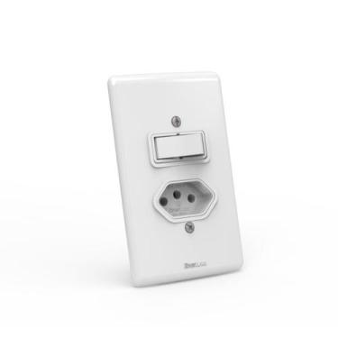 Imagem de Interruptor com 1 tomada de Embutir 10A - Enerbras - Ref.13992 Tecnola