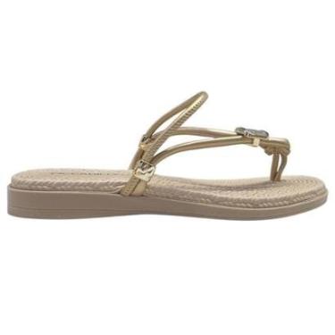 Imagem de Sandália Rasteira Piccadilly Adla Feminina - Dourado 35-Feminino