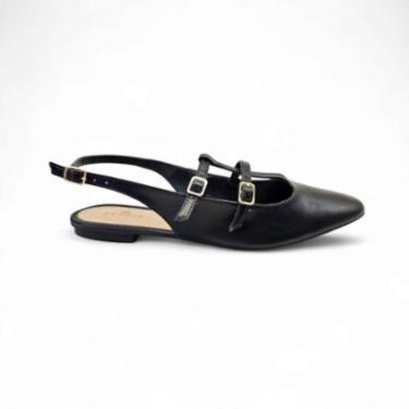 Imagem de Mule Feminino Slingback Bailarina Isadora Conforto Numero Grande Preto-Masculino