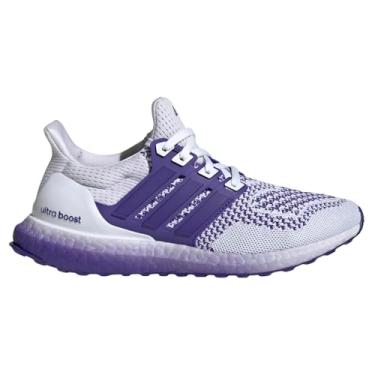 Imagem de adidas Ultraboost 1.0 Sustain Tênis feminino, Branco nuvem/tinta energética/roxo universitário, 37