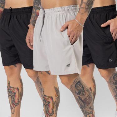 Imagem de Kit 3 Bermudas Masculinas Academia Treino Shorts Elástico Luzzoo-Masculino