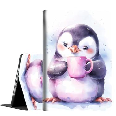 Imagem de Capa para Samsung Galaxy S6 Lite, capa fina e dobrável com ativar/desativar automaticamente para Samsung Galaxy Tab S6 Lite 10,4 polegadas 2022/2020 P610/P613/P615/P619, aquarela pinguim café