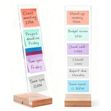 Imagem de 2 peças de quadro de notas para monitor portátil, suporte de notas adesivas, tela de computador, suporte para quadro de mensagens, acrílico removível, placa de notas adesiva, remetente de mensagens