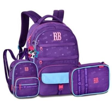 Imagem de Kit Mochila com Lancheira 2 em 1 e Estojo Box Rebecca Bonbon-Feminino