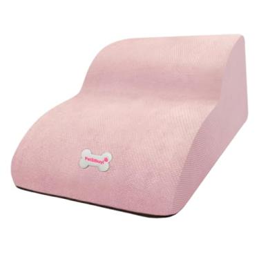 Imagem de Baoblaze Escada para cães de 2 níveis, rampa para cães, antiderrapante, lavável, com capa removível, versátil, para sofá, carro ou qualquer outro ambiente, Rosa