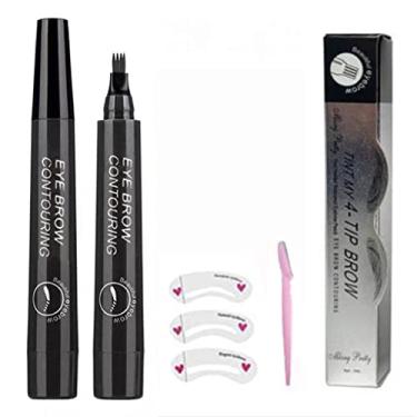 Imagem de Lápis de sobrancelha profissional, impermeável, fácil e fácil de modelar sobrancelhas, de longa duração, lápis de sobrancelha (terno preto)