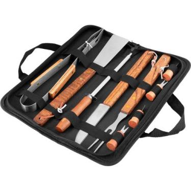 Imagem de Jogo de Utensílios Para Churrasco, em aço Inox, com 10 Peças, Vonder O
