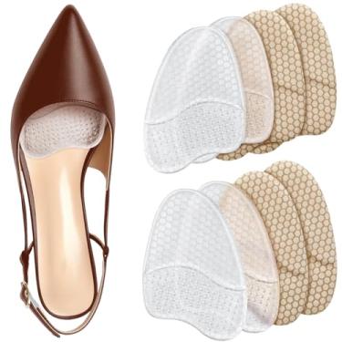 Imagem de ZAIWOO Palmilhas femininas no meio do pé para mulheres, palmilhas de calcanhar para mulheres, almofadas de calcanhar para sapatos, (2 pares de almofadas para os pés)