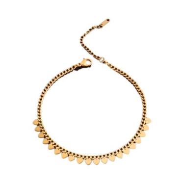 Imagem de Tornozeleira Feminina De Aço Inoxidável 316L Com Corrente De Coração E