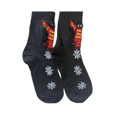 Imagem de Meias De Natal 3D Com Design De Luva Magnética, Meias De Cano Médio Pa