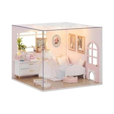 Imagem de Miniaturas De Casinhas De Madeira De Natal Aconchegantes DIY Com Luzes