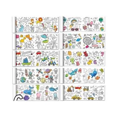 Imagem de Rolo De Desenho E Pintura DIY De Animais Em Lona De 90cm Para Crianças