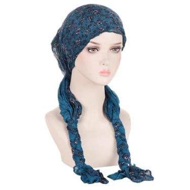 Imagem de Turbante Hijab Feminino Pré-Amarrado Com Cauda Longa, Lenço De Cabeça 