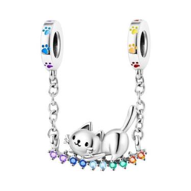 Imagem de Pingentes De Urso Fofo Banhados a Prata Para Pulseiras De Amizade Femi