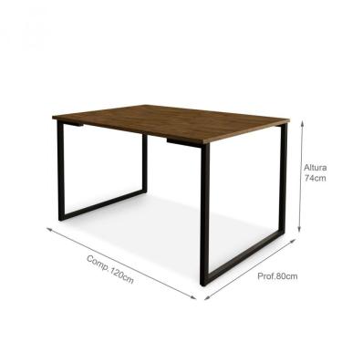 Imagem de Mesa De Jantar Industrial Aço 4 Lugares 1,20x0,80 Klm Store