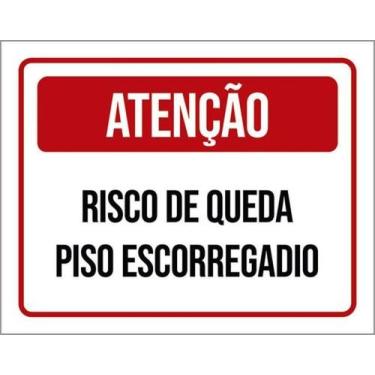 Imagem de Kit 3 Placas Atenção Risco Quedra Piso Escorregadio - Sinalizo