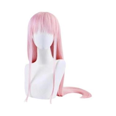 Imagem de Peruca Longa Rosa Para Mulheres, Cabelo De Beleza Divertido Para Cospl