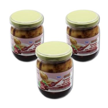 Imagem de Fondant de leite diet com morango pote 220g hué - kit 3 unidades - HUE