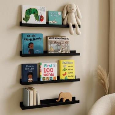 Imagem de Kit 4 Prateleiras Porta Quadros Retratos Fotos Temperos Livros e Enfei