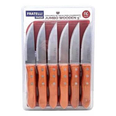 Imagem de Conjunto de Facas Para Churrasco 6 Peças Jumbo Wooden 5 - FRATELLI