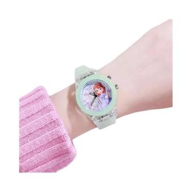 Imagem de Relógio De Pulso Infantil Com Padrão Da Princesa Frozen, LED Brilhante