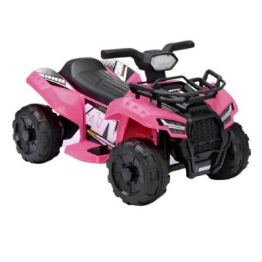 Imagem de Carro Elétrico Infantil Quadriciclo Rosa Bang Toys Luz Led