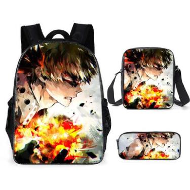 Imagem de Conjunto de mochilas School Anime My Hero Academia, 3 peças para crian