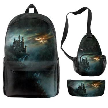 Imagem de Conjunto de mochilas Dungeonss and Dragons Anime para crianças e escol
