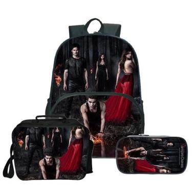 Imagem de Conjunto de mochilas Vampires Diaries Satchel Anime 3D Printing School