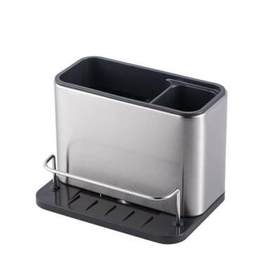 Imagem de Suporte Esponja e Detergente Pia Cozinha em Inox Com Dreno - TOP RIO