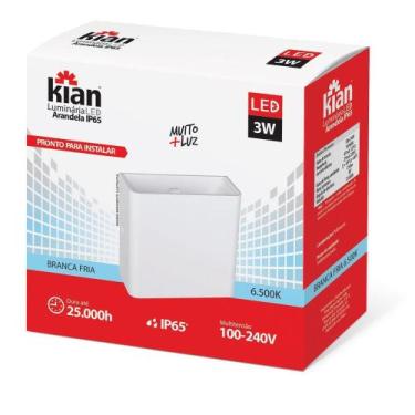 Imagem de Arandela Led Sobrepor 3w 6500k 2 focos Kian