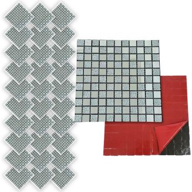 Imagem de Pastilha De Vidro Adesiva Kit 30 Uni Parede Cozinha Banheiro Sala Decorativa Fácil Aplicacao Moderna Reforma Requintado