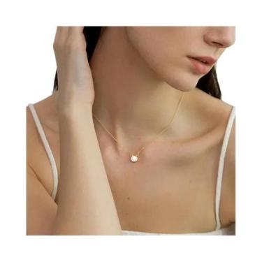 Imagem de Colar De Prata 925 Com Rosa, Estilo Coreano, Geometria Circular, Joia 