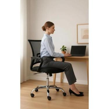 Imagem de Cadeira Escritório Ergônomica Preta - Conforto e Durabilidad - Congrat